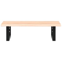 Berkfield Home Basin Shelf Wall Mounted Steel & Solid Wood Oak in Brown - thumbnail 7