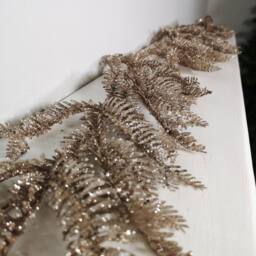 Samuel Alexander 1.8m Light Champagne Glitter Fir Christmas Garland Decoration in Beige