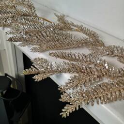 Samuel Alexander 1.8m Light Champagne Glitter Fir Christmas Garland Decoration in Beige - thumbnail 2