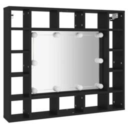 Berkfield Home LED Mirror Cabinet Black 91x15x76.5 cm - thumbnail 6
