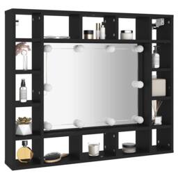 Berkfield Home LED Mirror Cabinet Black 91x15x76.5 cm - thumbnail 5