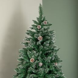 Samuel Alexander 7ft (2.1m) Tall Rocky Mountain Pine Christmas Tree with 1208 Snow Tipped Branches & Pinecones in Green - thumbnail 3