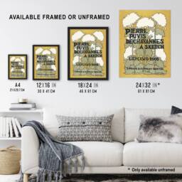 "Artery8 Pierre Puvis De Chavannes A Sketch Vintage Wall Art Print Reed in Yellow - Size: W24"" x H32""" - thumbnail 3