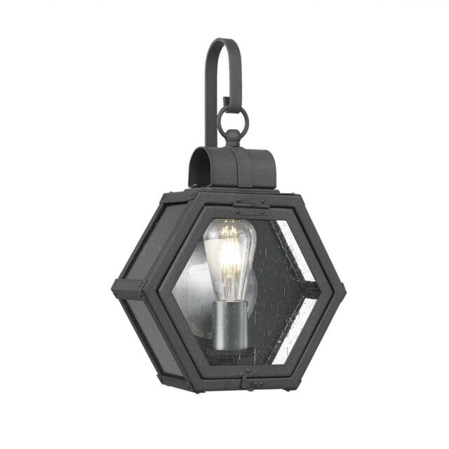 Netlighting Quoizel Heath Outdoor Wall Lantern Mottled Black IP44 - image 1