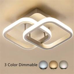 FLAVORA 3 Color Dimmable LED Ceiling Light Flush Mount Lamp in White - thumbnail 3