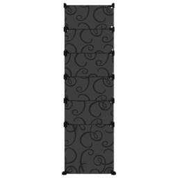 Berkfield Home Shoe Rack Black 94x37x125 cm PP in Grey - Size: 94 x 37 x 125 cm - thumbnail 4