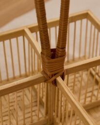 Dibor Traditional Style Bamboo Indoor Storage Kitchen Cutlery Caddy Basket in Natural - Size: Medium - thumbnail 6
