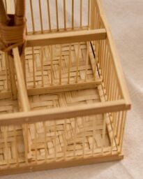 Dibor Traditional Style Bamboo Indoor Storage Kitchen Cutlery Caddy Basket in Natural - Size: Medium - thumbnail 5