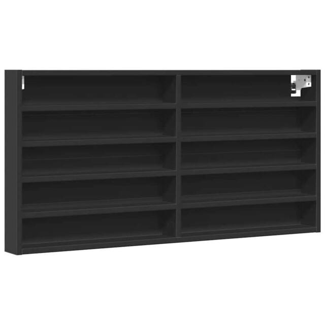 Berkfield Home Vitrine Cabinet Black 100x8.5x50 cm Engineered Wood - image 1