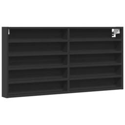 Berkfield Home Vitrine Cabinet Black 100x8.5x50 cm Engineered Wood - thumbnail 1