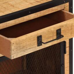 Berkfield Home Bedside Cabinet 43x30x51 cm Solid Rough Mango Wood in Brown - Size: 43 x 30 x 51 cm - thumbnail 8