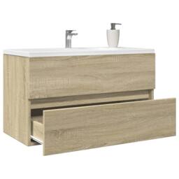 Berkfield Home Sink Cabinet Sonoma Oak 80x38.5x45 cm Engineered Wood - thumbnail 1