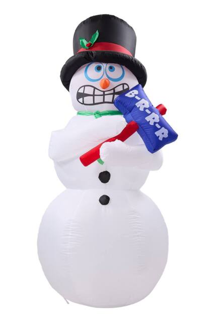 Living and Home 6FT Outdoor Christmas Inflatable Shivering Snowman Decoration - image 1