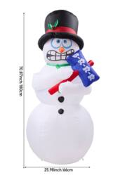 Living and Home 6FT Outdoor Christmas Inflatable Shivering Snowman Decoration - thumbnail 6