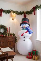 Living and Home 6FT Outdoor Christmas Inflatable Shivering Snowman Decoration - thumbnail 3