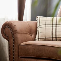 Furnishings For Less UK Oakland 2 Seater Large Chesterfield Style Leatherair Tan - thumbnail 4