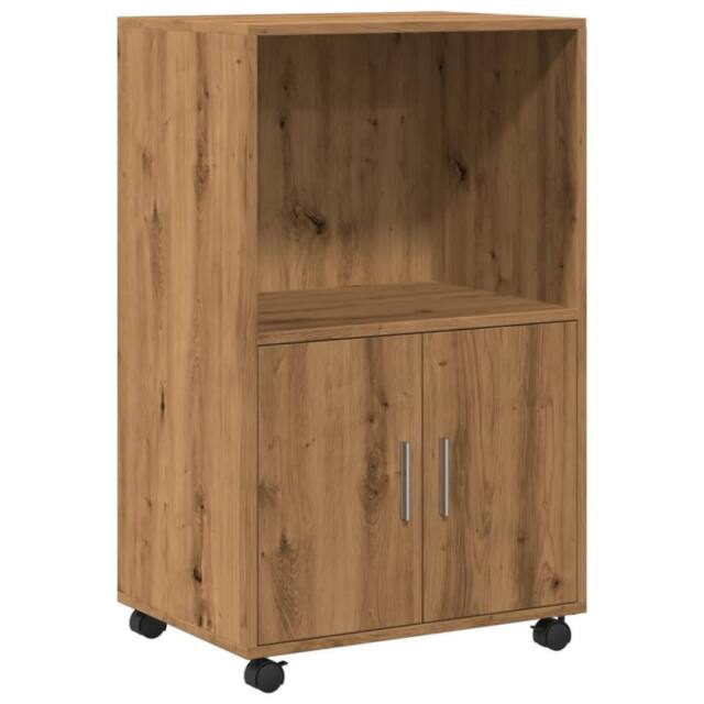 Berkfield Home Rolling¬†Cabinet Artisian Oak 55x40x91 cm Engineered Wood in Brown - Size: 55 x 40 x 91 cm - image 1