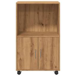 Berkfield Home Rolling¬†Cabinet Artisian Oak 55x40x91 cm Engineered Wood in Brown - Size: 55 x 40 x 91 cm - thumbnail 4