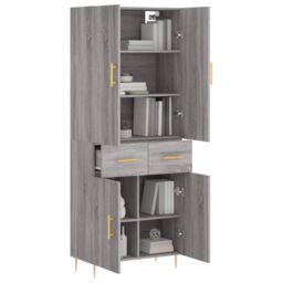 Berkfield Home Highboard Grey Sonoma 69.5x34x180 cm Engineered Wood - thumbnail 3