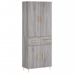 Berkfield Home Highboard Grey Sonoma 69.5x34x180 cm Engineered Wood - thumbnail 2