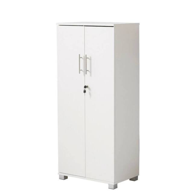 FLAVORA Storage Cabinet 2-Door Locking Office Filing Cabinet in White - Size: 0.6m2 - image 1