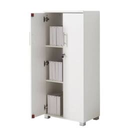 FLAVORA Storage Cabinet 2-Door Locking Office Filing Cabinet in White - Size: 0.6m2 - thumbnail 4