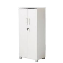 FLAVORA Storage Cabinet 2-Door Locking Office Filing Cabinet in White - Size: 0.6m2