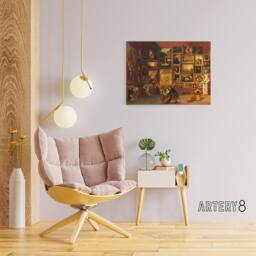 "Artery8 Samuel Morse Louvre Gallery Paris France Canvas Wall Art Print in Brown - Size: W18"" x H24""" - thumbnail 3
