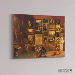 "Artery8 Samuel Morse Louvre Gallery Paris France Canvas Wall Art Print in Brown - Size: W18"" x H24""" - thumbnail 2