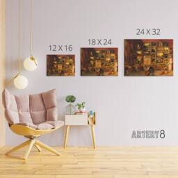 "Artery8 Samuel Morse Louvre Gallery Paris France Canvas Wall Art Print in Brown - Size: W18"" x H24""" - thumbnail 4