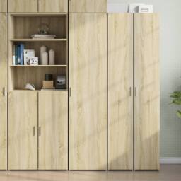 Berkfield Home Highboard Sonoma Oak 45x42.5x185 cm Engineered Wood in Brown - thumbnail 2