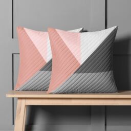 OHS 2 Pack Geometric Pinsonic Cushion Covers - 45 x 45cm in Pink - Size: 45 cm x 45 cm - thumbnail 2