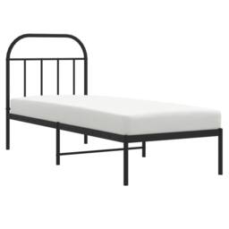 Berkfield Home Metal Bed Frame with Headboard Black 75x190 cm Small Single - thumbnail 5