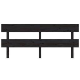 Berkfield Home Bed Headboard Black 204x3x81 cm Solid Wood Pine - Size: 204 x 3 x 81 cm - thumbnail 3