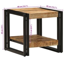 Berkfield Home Coffee Table 40x50x38 cm Solid Rough Wood Mango in Brown - Size: 40 x 50 x 38 cm - thumbnail 9