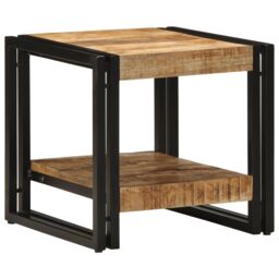 Berkfield Home Coffee Table 40x50x38 cm Solid Rough Wood Mango in Brown - Size: 40 x 50 x 38 cm - thumbnail 2