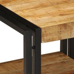 Berkfield Home Coffee Table 40x50x38 cm Solid Rough Wood Mango in Brown - Size: 40 x 50 x 38 cm - thumbnail 6