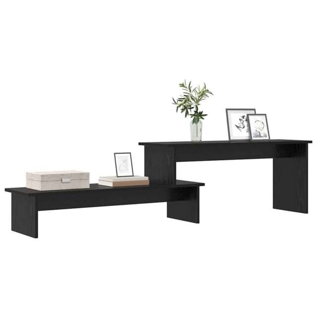 Berkfield Home TV Cabinet Black oak 180 x 30 x 43 cm Engineered wood - image 1