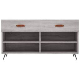 Berkfield Home Shoe Bench Grey Sonoma 102x35x55 cm Engineered Wood - Size: 102 x 35 x 55 cm - thumbnail 6