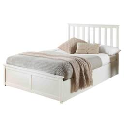 Aspire Hampton Wooden Ottoman Storage Bed Shaker Style White/Natural in White - Size: Super King - thumbnail 5