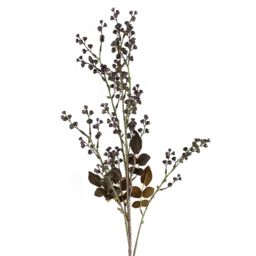 Leaf Pack of 6 x 85cm Artificial Dark Berry Stem in Purple - Size: 6 x 85 cm - thumbnail 4