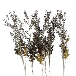 Leaf Pack of 6 x 85cm Artificial Dark Berry Stem in Purple - Size: 6 x 85 cm - thumbnail 1
