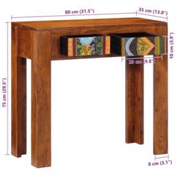 Berkfield Home Console Table 80x35x75 cm Solid Wood Acacia in Brown - Size: 80 x 35 x 75 cm - thumbnail 9