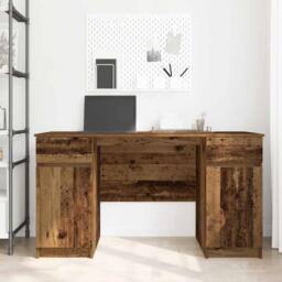 Berkfield Home Desk Old Wood 140x49x76 cm Engineered Wood in Brown - Size: 140 x 49 x 76 cm - thumbnail 4