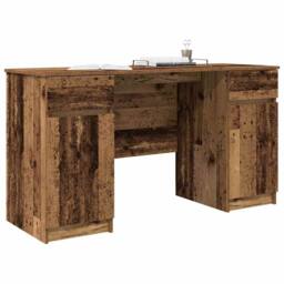 Berkfield Home Desk Old Wood 140x49x76 cm Engineered Wood in Brown - Size: 140 x 49 x 76 cm - thumbnail 3