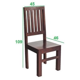 Indian Hub Toko Dark Mango Slat Back Chair (Set of 2) - L46 x W45 x H109 cm in Brown - thumbnail 4