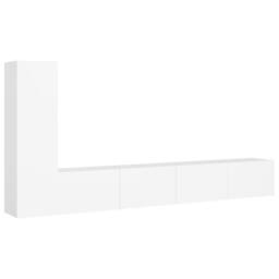 Berkfield Home 3 Piece TV Cabinet Set White Engineered Wood - thumbnail 2