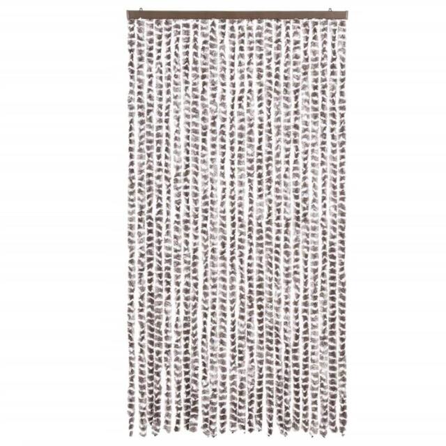 Berkfield Home Soft Fly Curtain Taupe & White 100x200 cm Chenille - image 1
