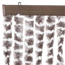 Berkfield Home Soft Fly Curtain Taupe & White 100x200 cm Chenille - thumbnail 4