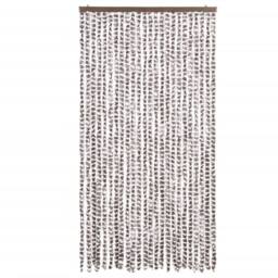 Berkfield Home Soft Fly Curtain Taupe & White 100x200 cm Chenille - thumbnail 1